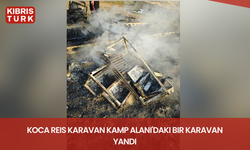 Koca Reis Karavan Kamp Alanı'daki bir karavan yandı