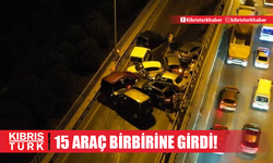 Sultanbeyli'de 15 araç birbirine girdi