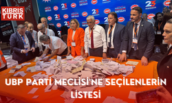 UBP Parti Meclisi'ne seçilenlerin listesi...