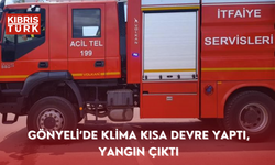 Gönyeli’de klima kısa devre yaptı, yangın çıktı