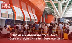 Ercan Havalimanı’nda yolcu sayısı yüzde 24.7, uçak sayısı ise yüzde 14.28 arttı