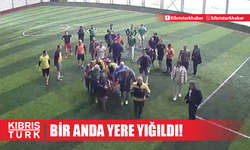 Halı sahada bir anda yere yığıldı!