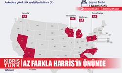 ABD başkanlık seçimlerinde salıncak eyaletlerde Trump, az farkla Harris'in önünde