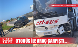 Otobüs ile araç çarpıştı, 4 kişi yaralandı