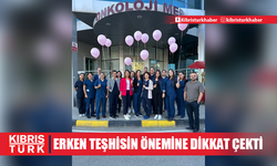 Hemşireler Onkoloji Merkezi’nden pembe balon uçurarak meme kanserinde erken tanının önemine dikkat çekti