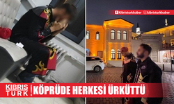 Şeytan kostümüyle köprüde koşarak herkesi ürküttü!