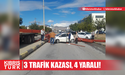 Ülke genelinde meydana gelen 3 trafik kazasında 4 kişi yaralandı