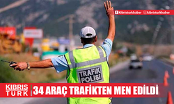 KKTC genelindeki trafik denetimlerinde 321 rapor, 34 araca trafikten men, 4 tutuklu...