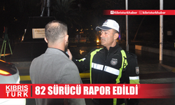 Lefkoşa’daki trafik denetimlerinde 82 sürücü rapor edildi