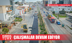 Gazimağusa Belediyesi yol ve kaldırım çalışmalarına devam ediyor