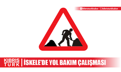 İskele-Bahçeler kavşağında yol bakım çalışması