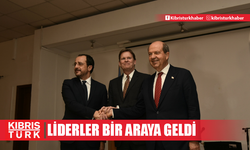 Liderler ara bölgedeki resepsiyonda bir araya geldi