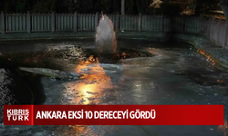 Ankara eksi 10 dereceyi gördü: Kuğulu Park’ın havuzu dondu