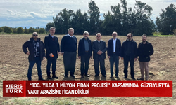 “100. Yılda 1 Milyon Fidan Projesi” kapsamında Güzelyurt'ta vakıf arazisine fidan dikildi