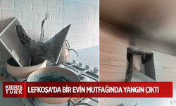Lefkoşa’da bir evin mutfağında çıkan yangın zarara neden oldu