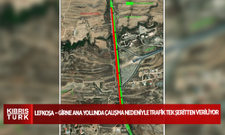 Lefkoşa – Girne ana yolunda çalışma nedeniyle trafik tek şeritten veriliyor