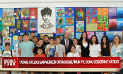 Cumhurbaşkanı Tatar, Atleks Sanverler Ortaokulu'nun yıl sonu sergisine katıldı