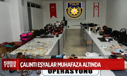 Çalıntı eşyalar İskele Polis Müdürlüğü'nde muhafaza altında