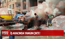 Gönyeli’de İş Aracında Yangın: İlk Müdahale İşçilerden !