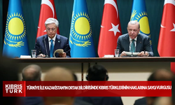 Türkiye ile Kazakistan'ın ortak bildirisinde Kıbrıs Türklerinin haklarına saygı vurgusu