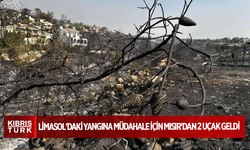 Limasol'daki yangına müdahale için Mısır'dan 2 uçak geldi