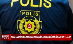 Araçtan vücudunu çıkararak video çeken sürücüye 25 bin TL ceza