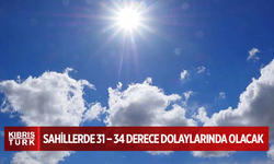 Sıcaklık iç kesimlerde 36 – 39, sahillerde 31 – 34 derece dolaylarında olacak