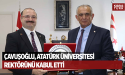 Bakan Çavuşoğlu, Erzurum Atatürk Üniversitesi Rektörü Hacımüftüoğlu’nu kabul etti