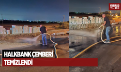 Halkbank çemberinde dökülen tuğlalar temizlendi, ikinci şerit de trafiğe açıldı