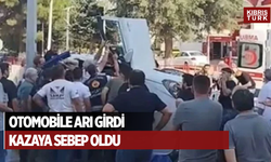 Otomobilin içine arı girdi, sürücü kaza yaptı