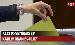 Saat 15.00 itibarıyla katılım oranı % 45.07
