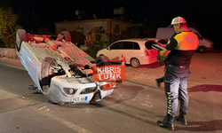 Girne’de alkollü sürücü kaza yaptı