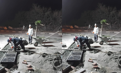 Girne’de Ecevit Caddesi’nde Gece Boyu Altyapı Mesaisi