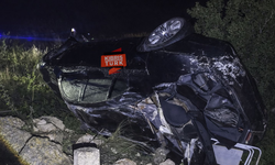 Gazimağusa-Karpaz yolunda kaza araç takla attı