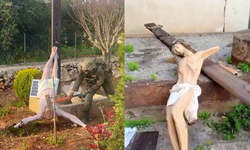 İsrail askerleri Hz. İsa heykelini balyozla parçaladı