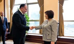 Öztürkler, Azerbaycan Milli Meclisi Başkanı Gafarova ile görüştü