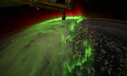 NASA astronotunun kadrajından kutup ışıkları