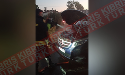 Lefkoşa’da seyir halindeki araçta yangın