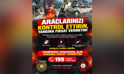 Polisten, araç yangını sırasında yapılması gerekenlerle ilgili tavsiyeler