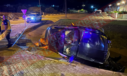 GİRNE-ALSANCAK ÇEVRE YOLU'NDA ALKOLLÜ SÜRÜCÜ KAZA YAPTI: ARAÇ YAN DEVRİLDİ