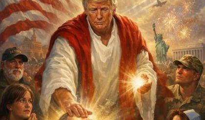 Papa’yı eleştiren Trump, kendisinin İsa gibi tasvir edildiği görseli paylaştı