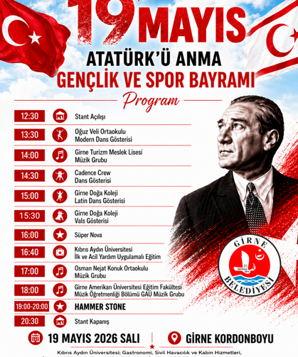 Girne Kordonboyu’nda 19 Mayıs etkinlikleri