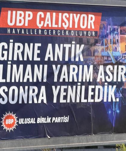 UBP nin Afişlerinde diğer partilerin logo beklentisi