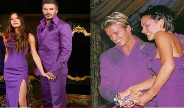 25 yıl sonra aynı kıyafetleri giydiler! Beckham çiftinden ikonik kutlama