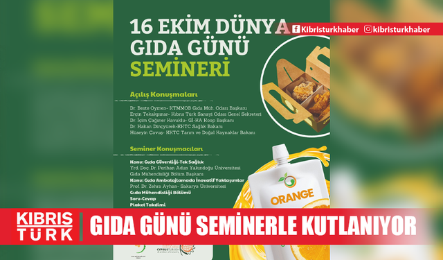 16 Ekim Dünya Gıda Günü seminerle kutlanıyor