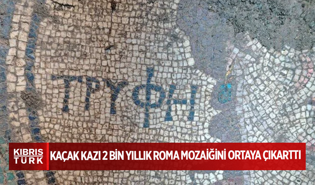 Kaçak kazı 2 bin yıllık Roma mozaiğini ortaya çıkarttı