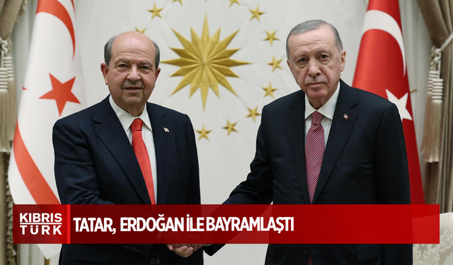 Cumhurbaşkanı Ersin Tatar, Türkiye Cumhuriyeti Cumhurbaşkanı Recep Tayyip Erdoğan ile bayramlaştı