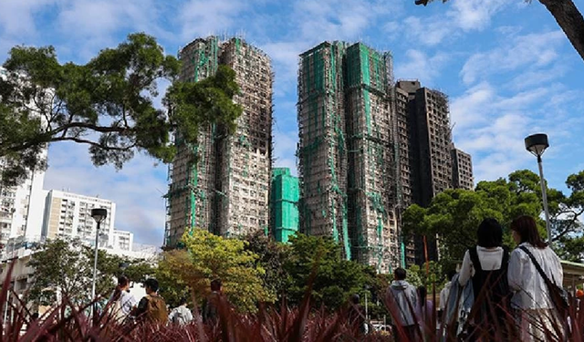 Hong Kong'da Tai Po yangınında hayatını kaybedenler için 3 gün yas ilan edildi