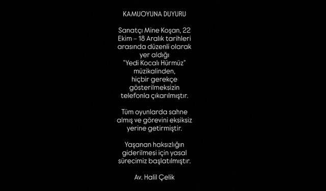 Mine Koşan “Yedi Kocalı Hürmüz” Kadrosundan Gerekçesiz Şekilde Çıkarıldı