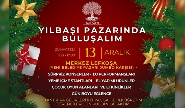 TAM Parti’den Yılbaşı Dayanışma Pazarı: Gelirler İhtiyaç Sahibi İlköğretim Öğrencilerine Gidecek